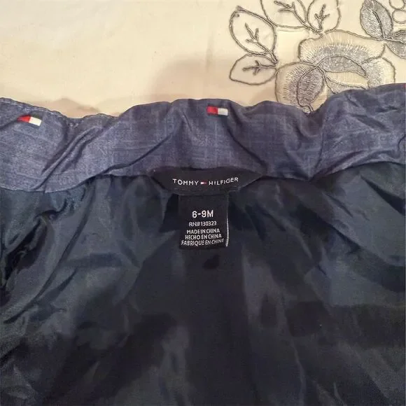 Tommy Hilfiger Infant Puffer Vest Blue 6-9 Months Unisex Baby Casual - Picture 4 of 5